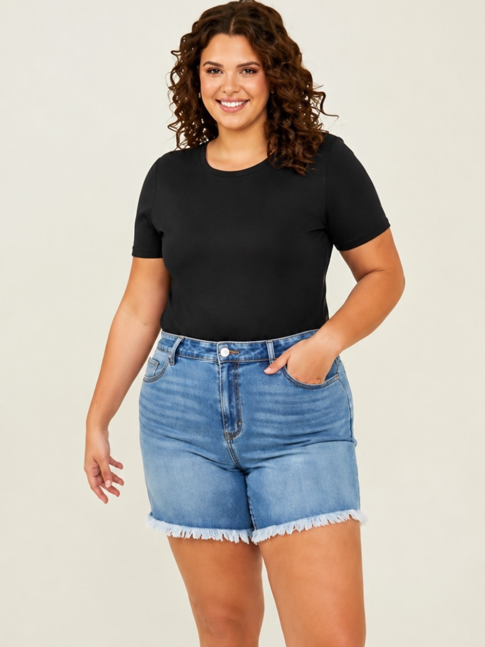 Arula Lex Fray Hem Shorts Medium Blue NWT 16W